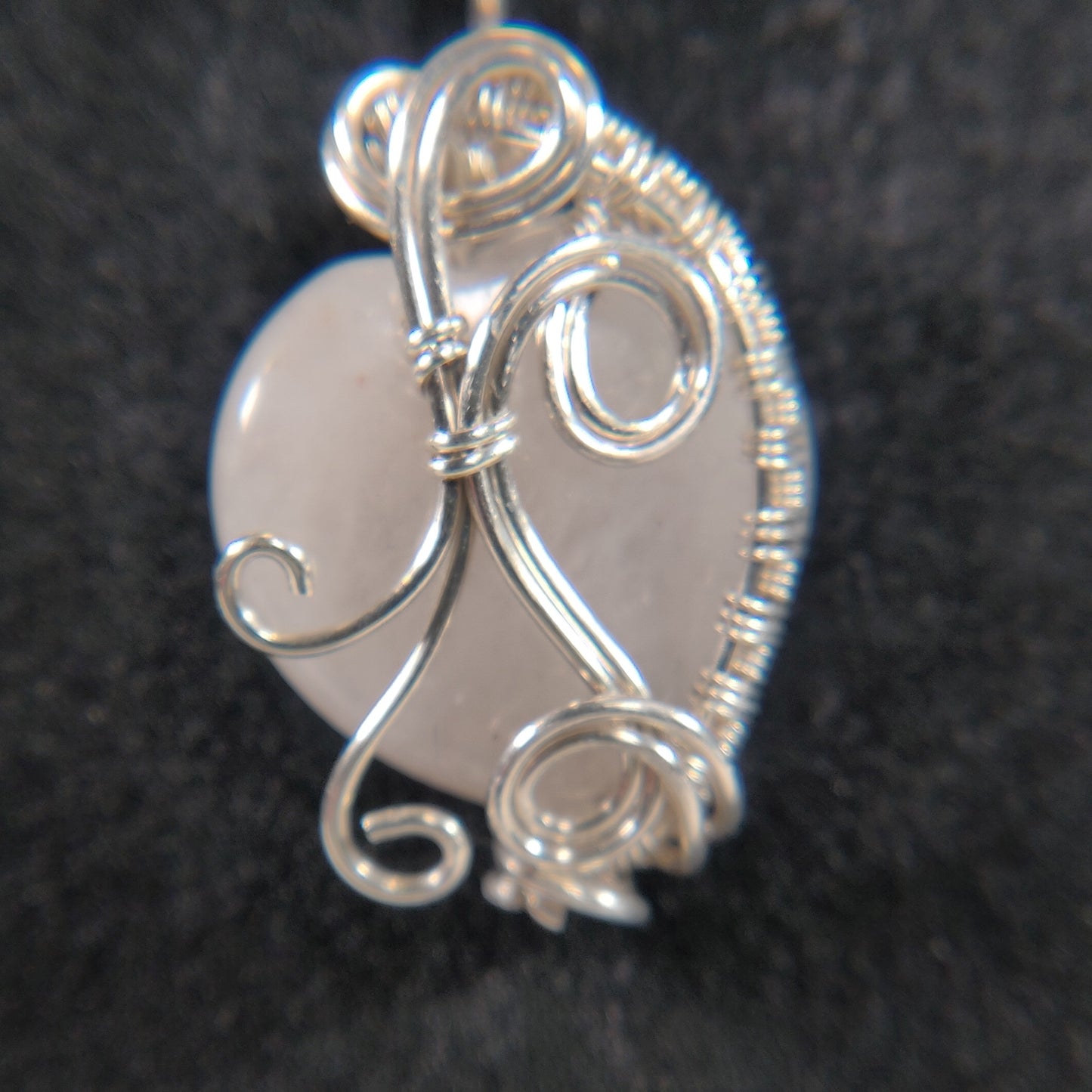 Rose Quartz & Sterling Silver Heart Pendant Necklace