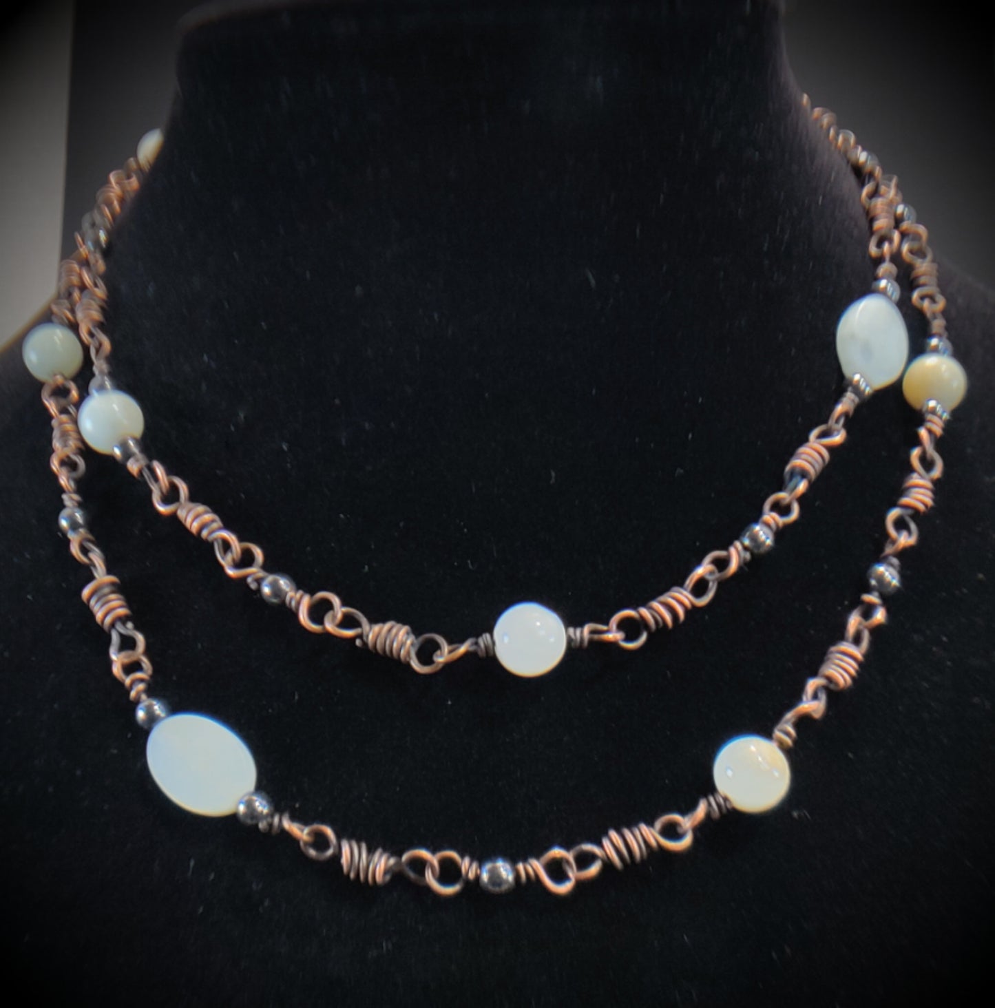 Amazonite & Copper Necklace, Bracelet & Earrings Set