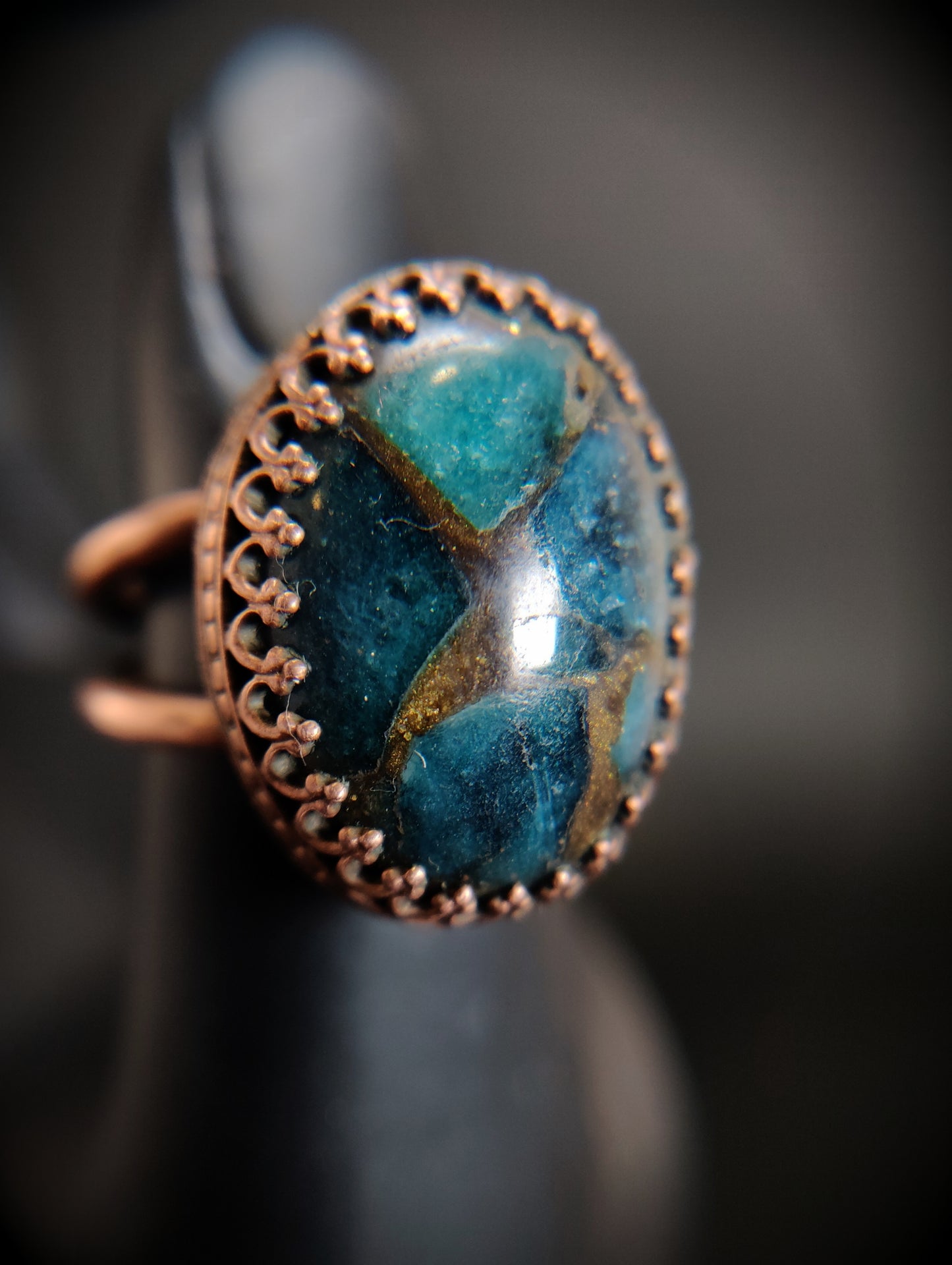 Jasper Copper Cocktail Ring