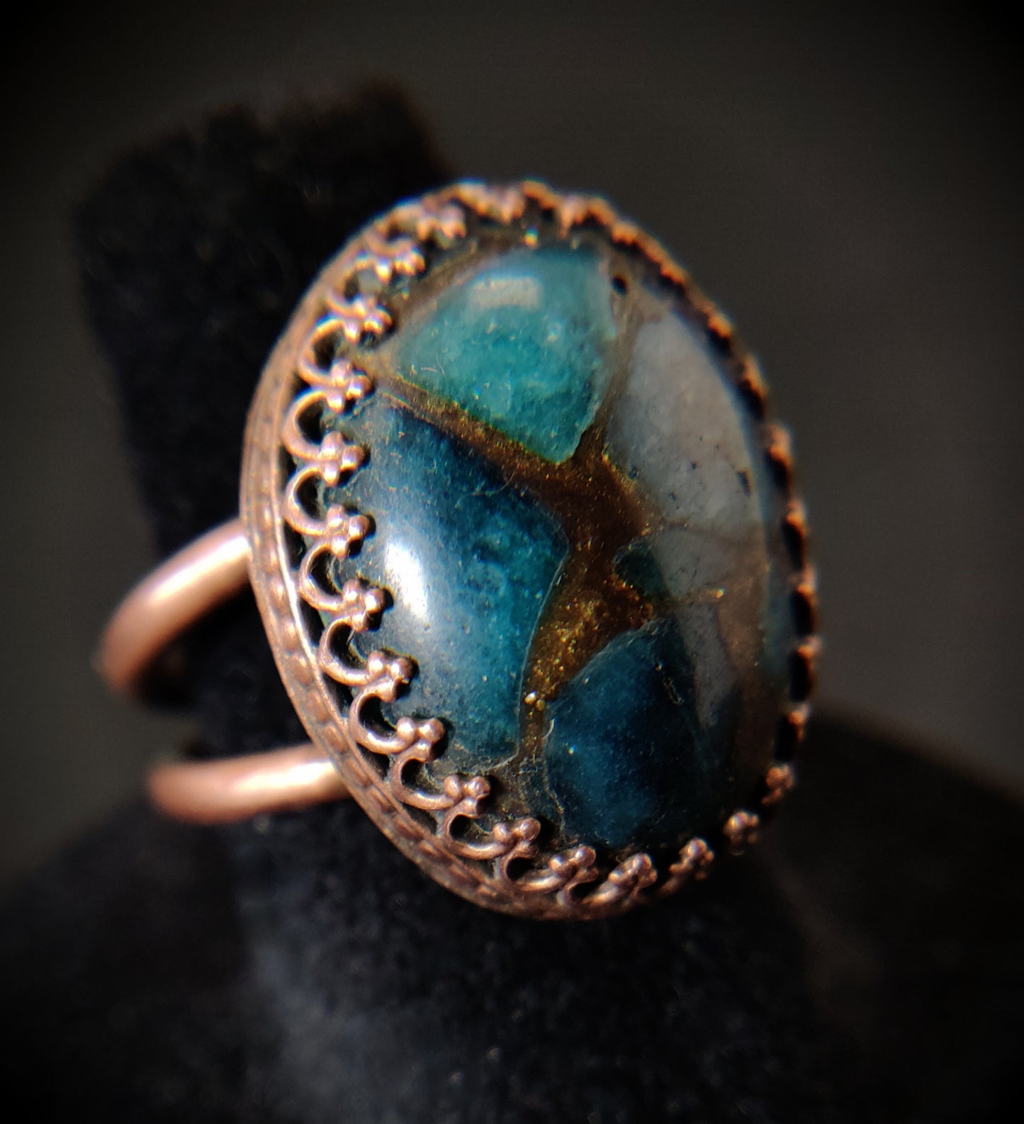 Jasper Copper Cocktail Ring