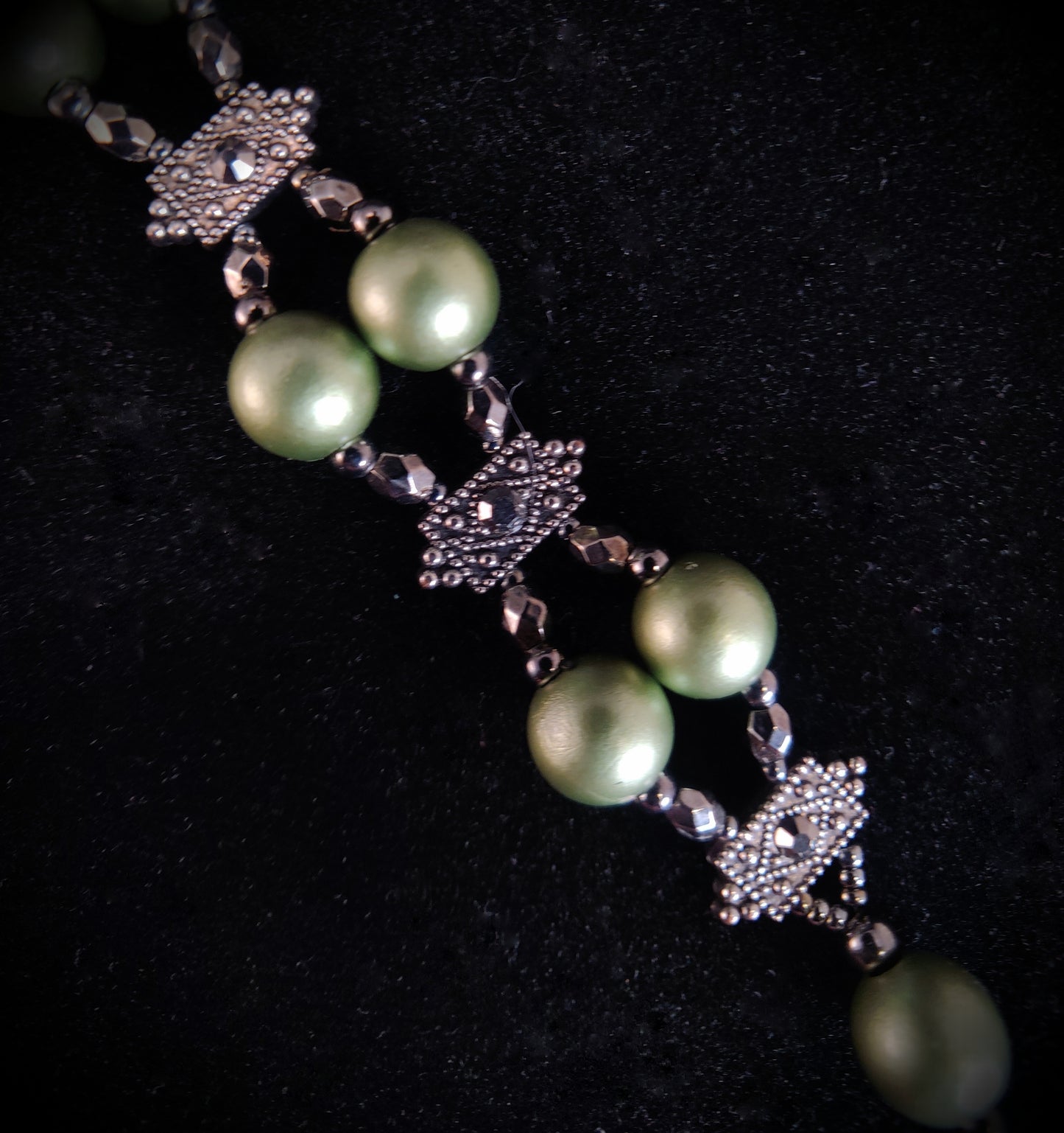 Olive Green Beaded Bracelet