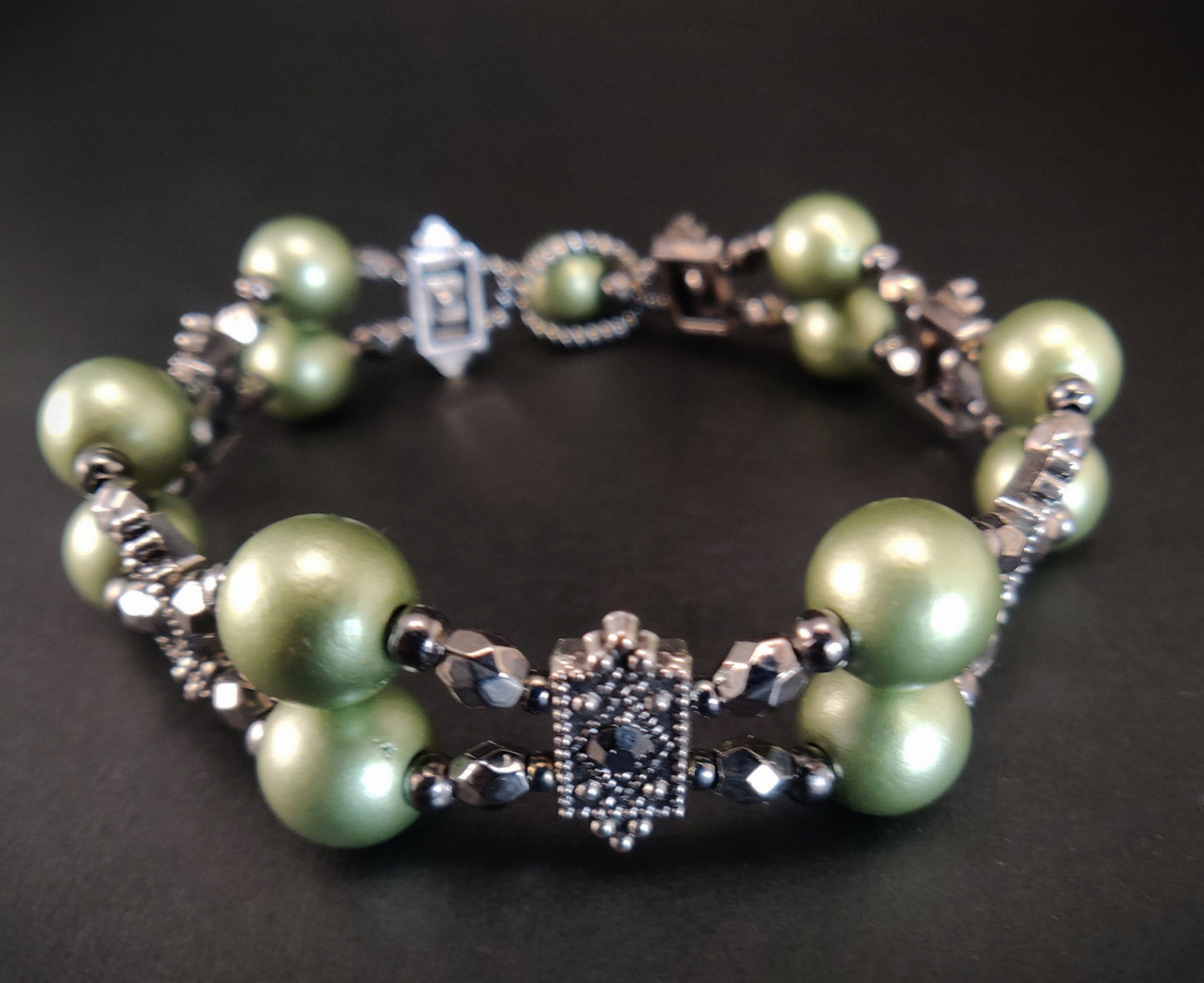 Olive Green Beaded Bracelet