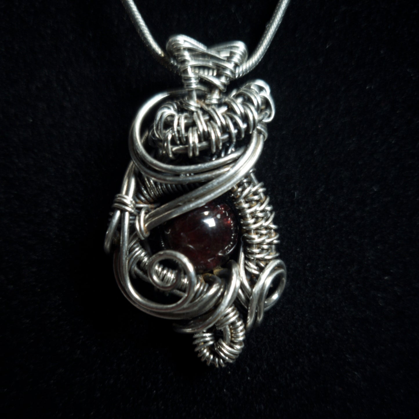 Sterling Silver & Garnet Pendant Necklace