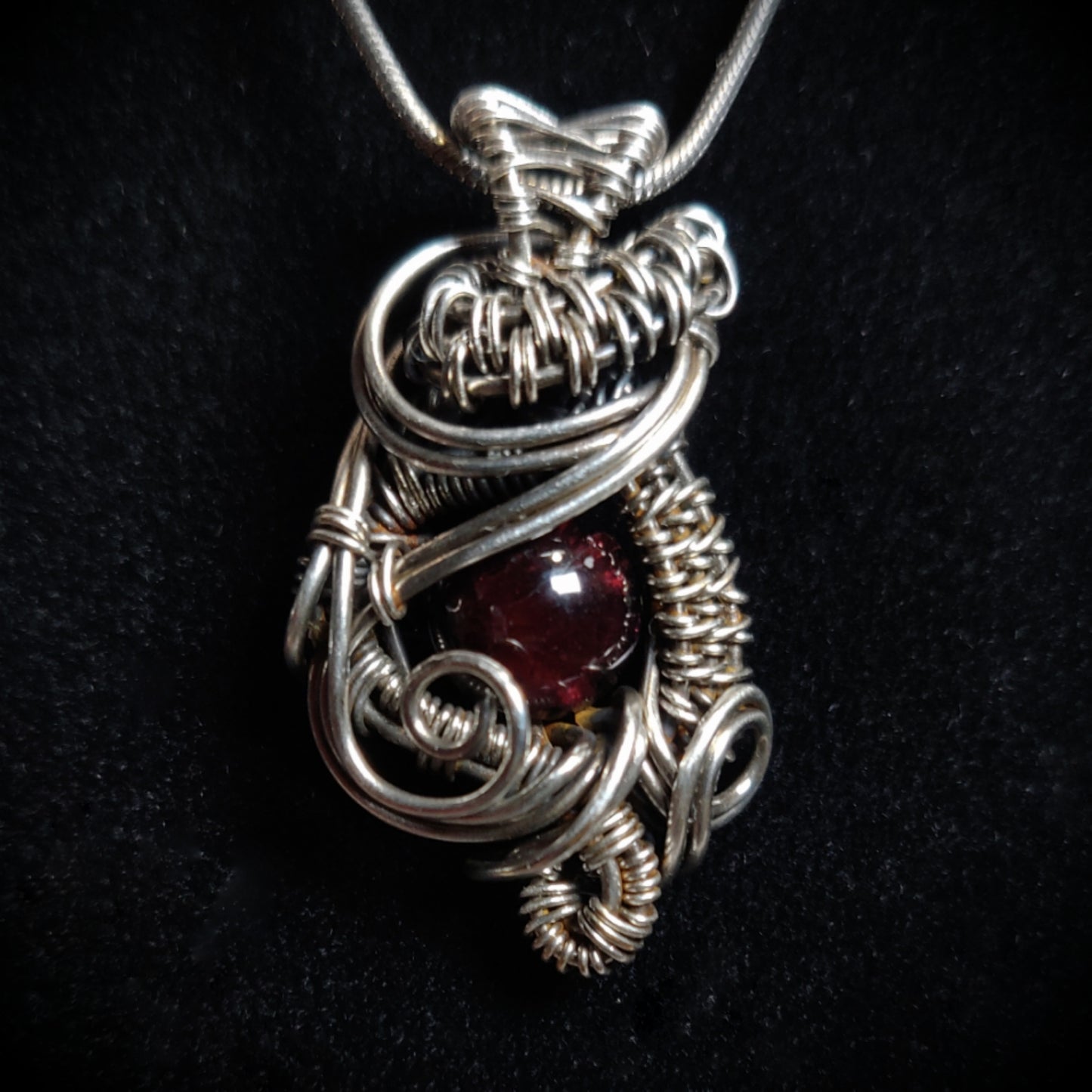 Sterling Silver & Garnet Pendant Necklace