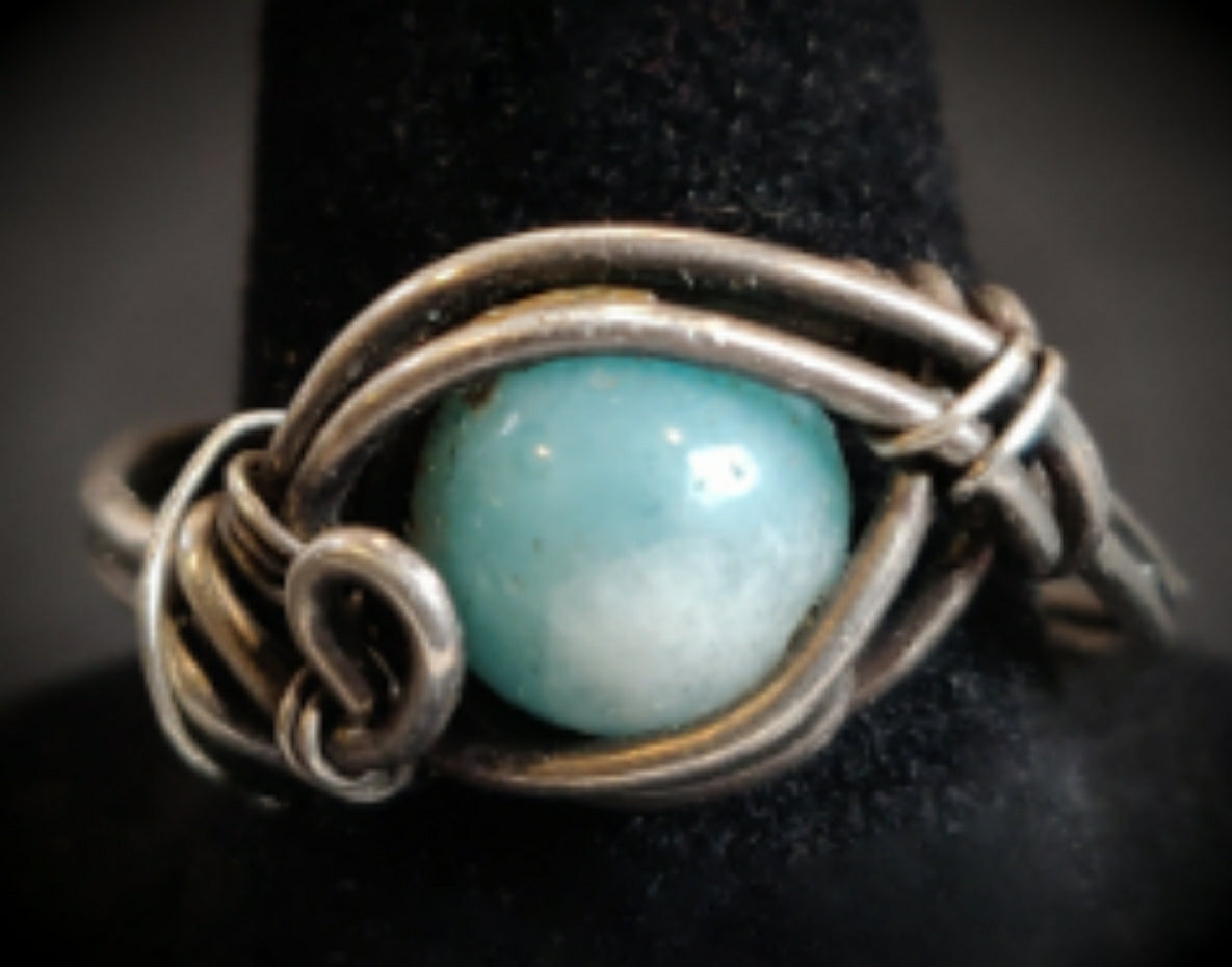 Sterling Silver & Amazonite Ring