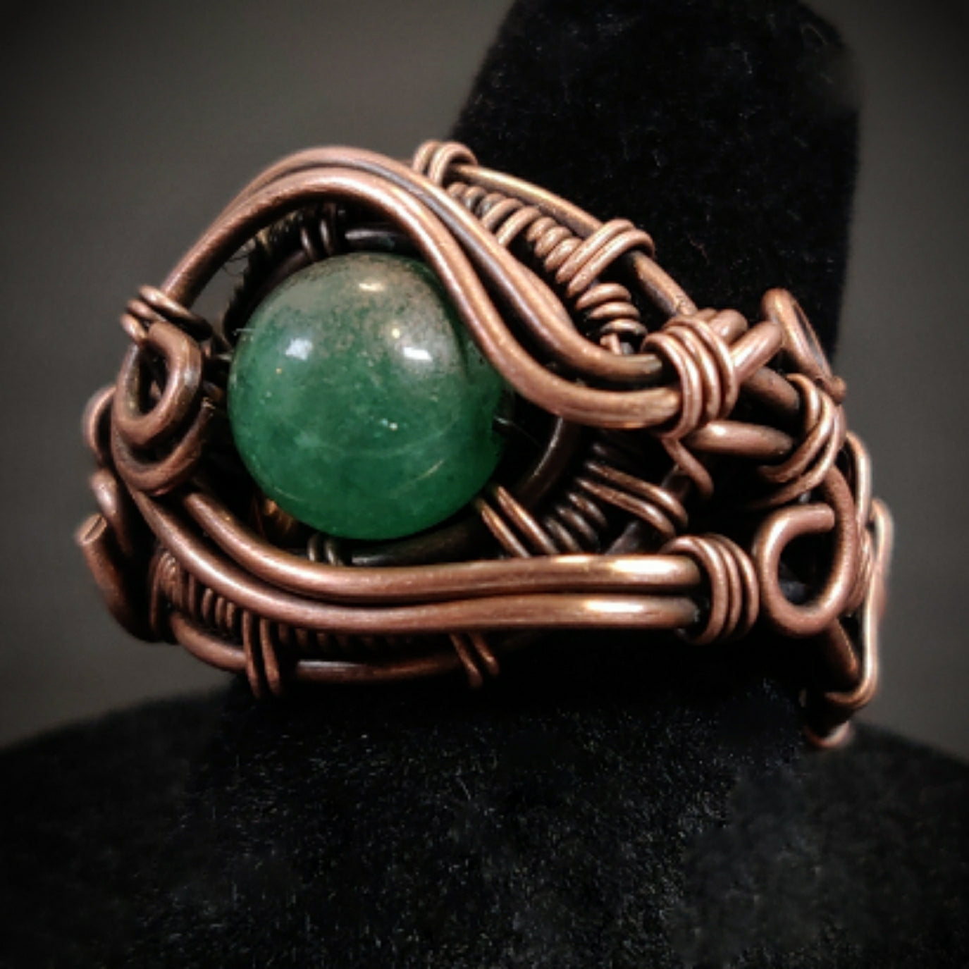 Aventurine & Copper Ring