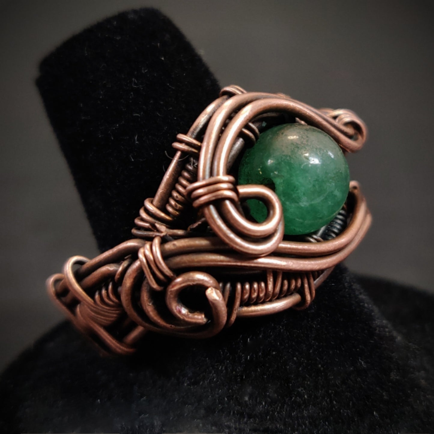 Aventurine & Copper Ring