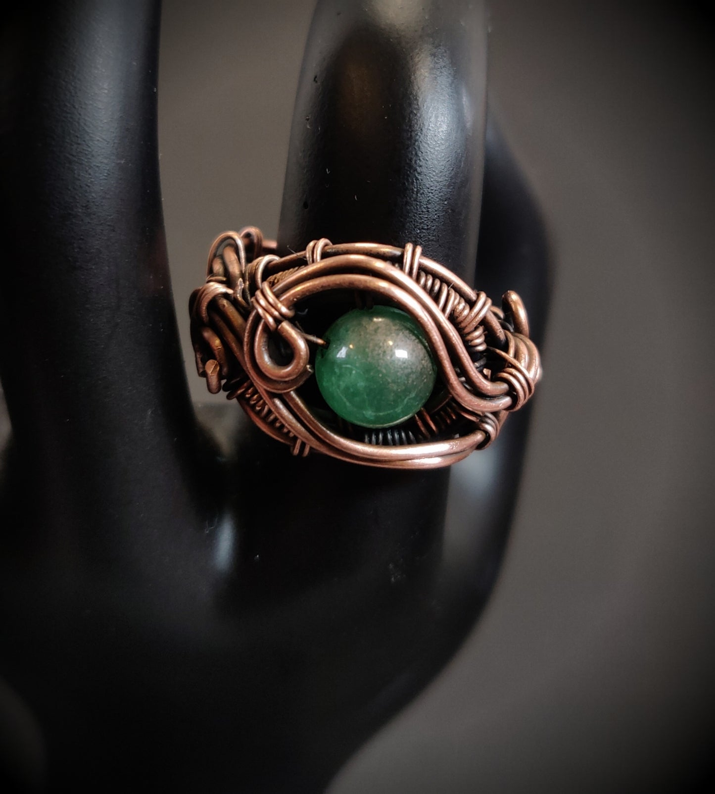 Aventurine & Copper Ring