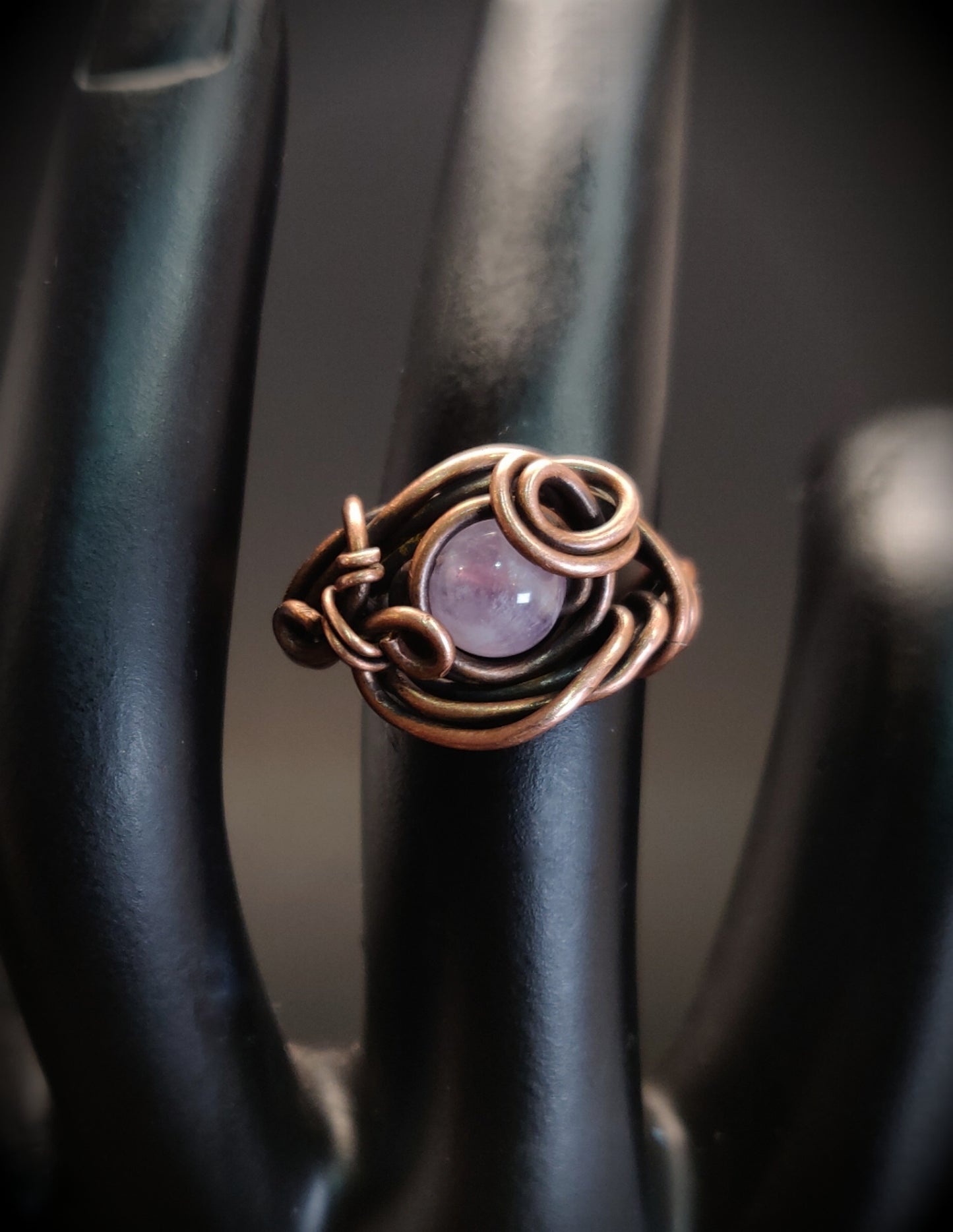 Amethyst & Copper Birthstone Ring