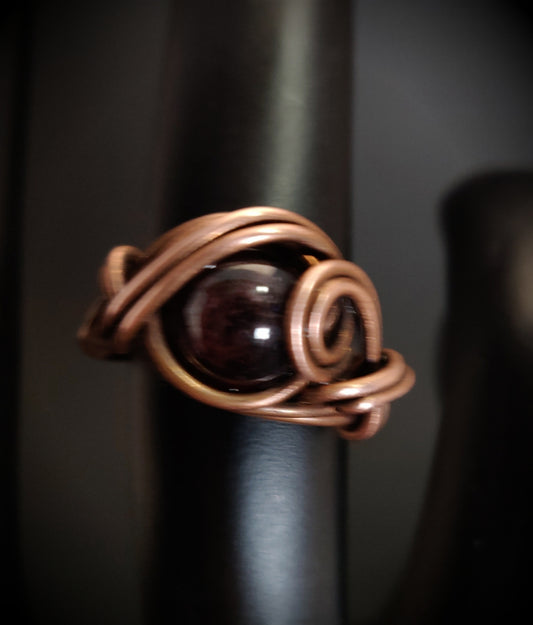 Garnet & Copper Birthstone Ring