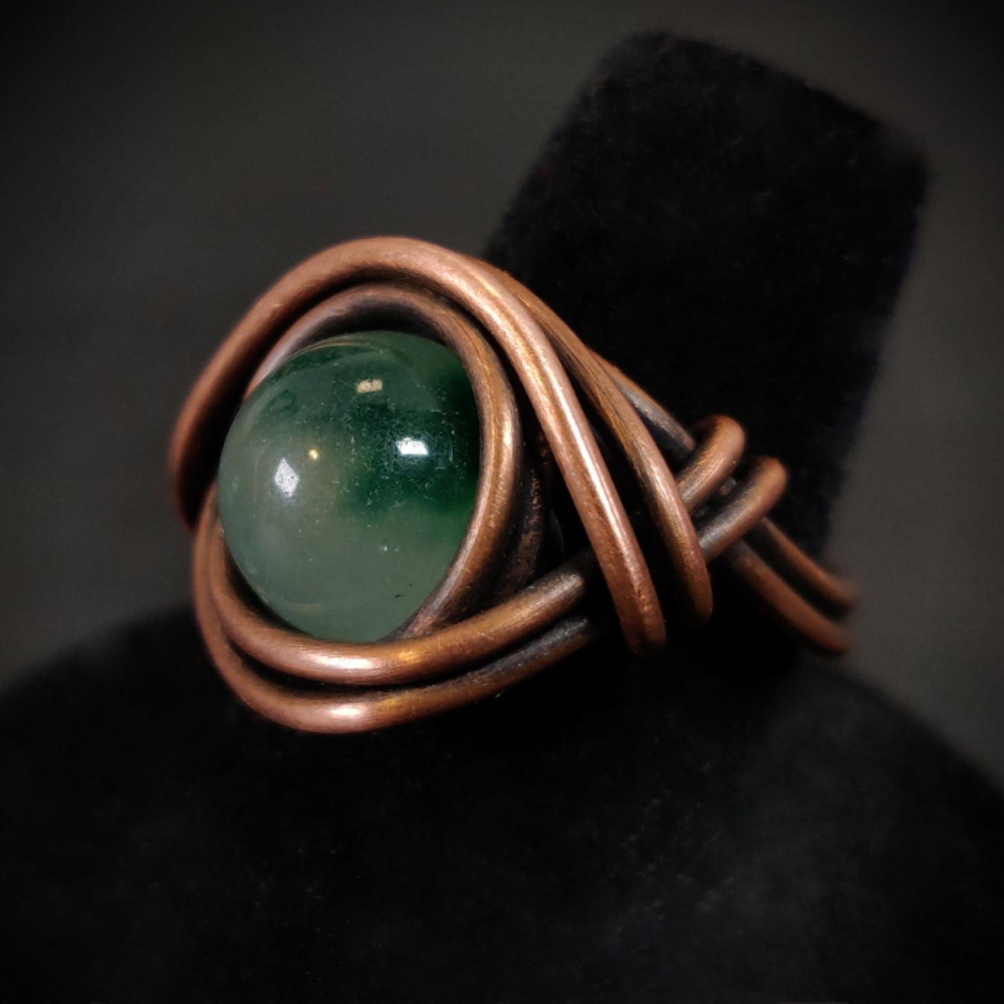 Jade & Copper Ring