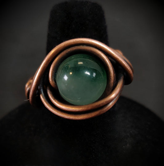 Jade & Copper Ring