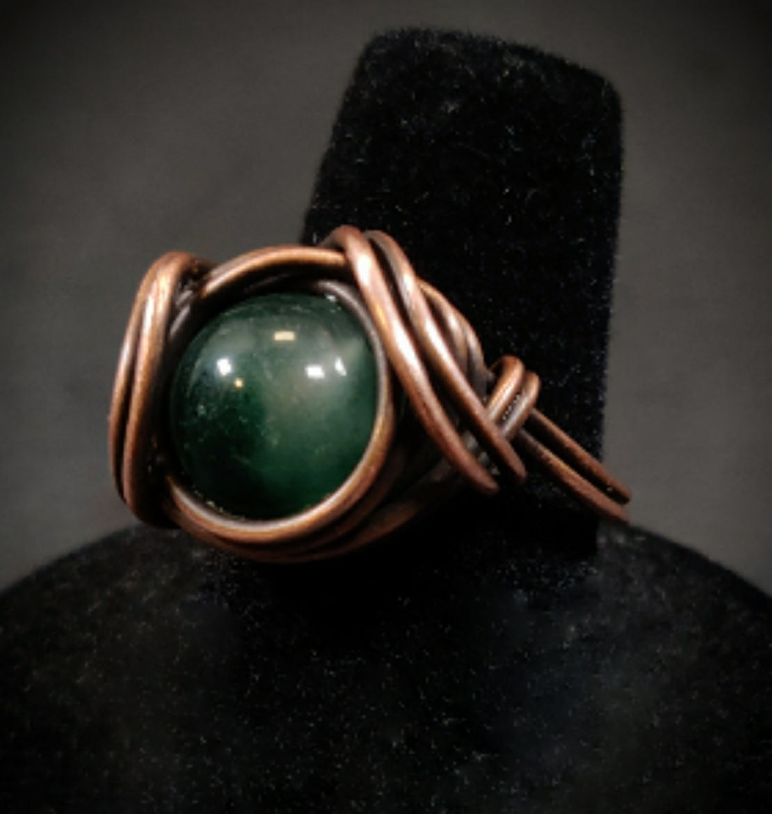 Jade & Copper Ring