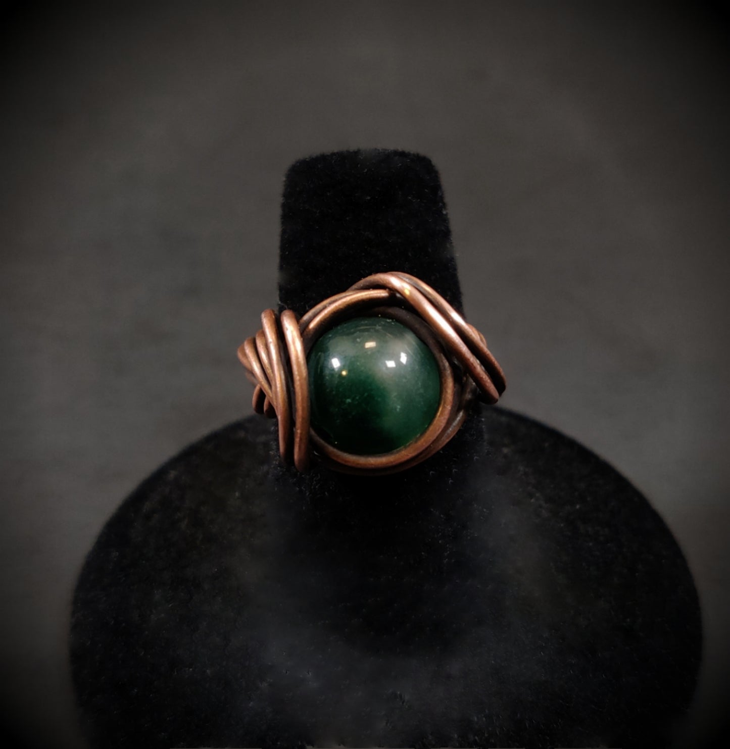 Jade & Copper Ring