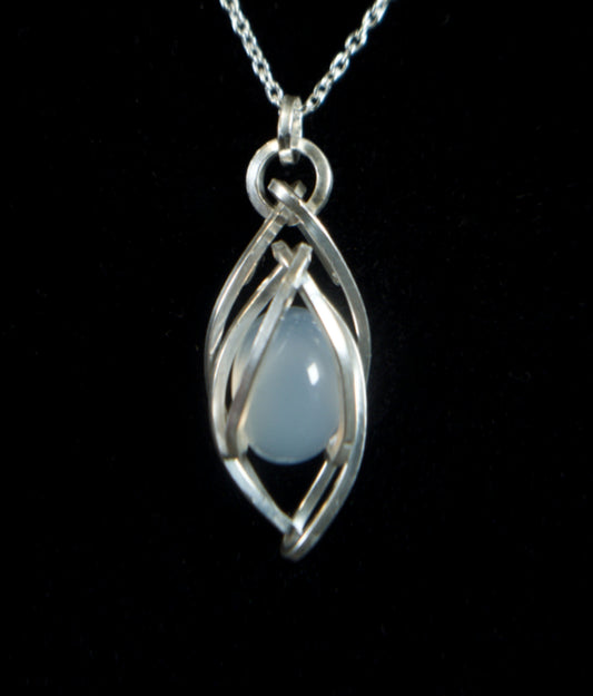 Mini Moonstone & Sterling Silver Necklace